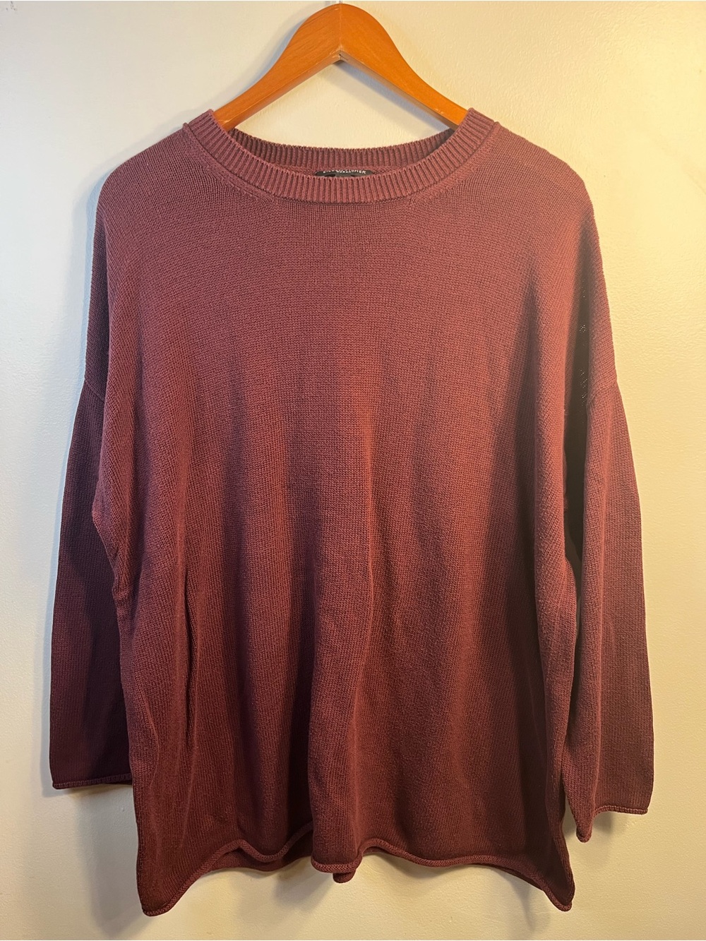 Eileen Fisher Crewneck Sweater Maroon Size 1X